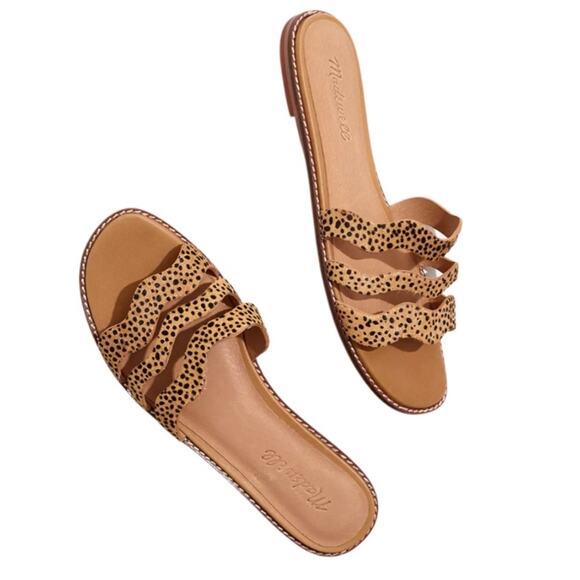 Madewell The Wave Slide Sandal in Spotted Calf Hair Size 5.5 - Picture 1 of 5